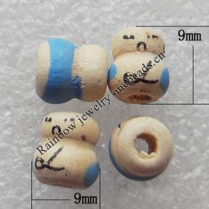 Wood Jewelery Beads，9mm Hole:3mm, Sold by PC