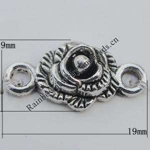 Connector Zinc Alloy Jewelry Findings Lead-free, 19x9mm Hole:2mm, Sold by Bag