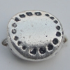 Bead Zinc Alloy Jewelry Findings Lead-free, Flat Round 8mm Hole:1mm, Sold by Bag