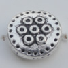 Bead Zinc Alloy Jewelry Findings Lead-free, Flat Round 10mm Hole:1mm, Sold by Bag