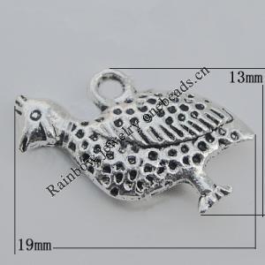 Pendant Zinc Alloy Jewelry Findings Lead-free, 19x13mm Hole:1.5mm, Sold by Bag