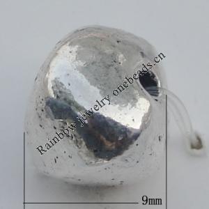 Bead Zinc Alloy Jewelry Findings Lead-free, 9mm Hole:1mm, Sold by Bag