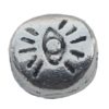 Bead Zinc Alloy Jewelry Findings Lead-free, Flat Round 6mm Hole:1mm, Sold by Bag