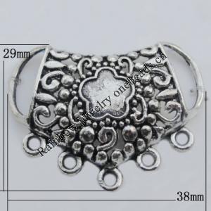 Connector Zinc Alloy Jewelry Findings Lead-free, 38x29mm Hole:2mm, Sold by Bag
