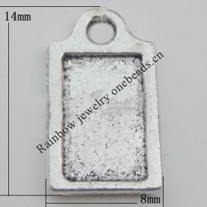 Pendant Zinc Alloy Jewelry Findings Lead-free, 14x8mm Hole:1.5mm, Sold by Bag