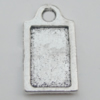 Pendant Zinc Alloy Jewelry Findings Lead-free, 14x8mm Hole:1.5mm, Sold by Bag