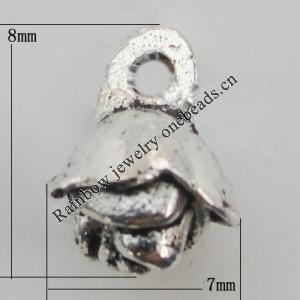Pendant Zinc Alloy Jewelry Findings Lead-free, 8x7mm Hole:0.8mm, Sold by Bag