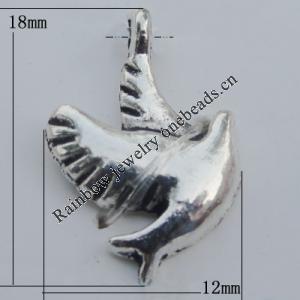 Pendant Zinc Alloy Jewelry Findings Lead-free, 18x12mm Hole:1.5mm, Sold by Bag