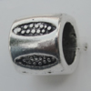 European style Beads Zinc Alloy Jewelry Findings Lead-free, 10x8mm Hole:6mm, Sold by Bag