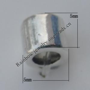 Bead Zinc Alloy Jewelry Findings Lead-free, 5mm Hole:3mm, Sold by Bag