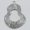 Pendant Zinc Alloy Jewelry Findings Lead-free, 39x27mm Hole:2mm, Sold by Bag