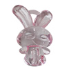 Transparent Acrylic Pendant, Rabbit 32x20mm Hole:2mm, Sold by Bag 