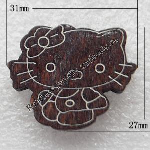  Wooden Applique, 27x31mm Sold by PC