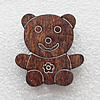  Wooden Applique, Bear 32x28x4mm Sold by PC