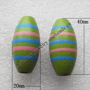 Wooden Jewelery Beads, Oval 40x20mm Hole:4mm, Sold by PC