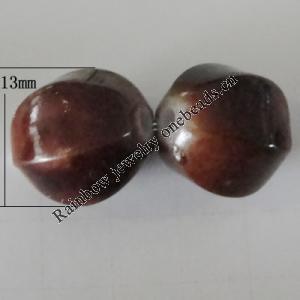 Imitation Ceramics Acrylic Beads, 13x13mm Hole:2.5mm, Sold by Bag