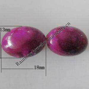 Imitation Ceramics Acrylic Beads, Oval 18x13mm Hole:2.5mm, Sold by Bag