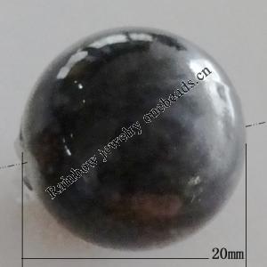 Imitation Ceramics Acrylic Beads, Round 20mm Hole:3.5mm, Sold by Bag