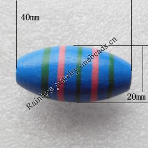 Wooden Jewelery Beads, Oval 40x20mm Hole:4mm, Sold by PC