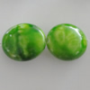 Imitation Ceramics Acrylic Beads, Flat Oval 24x20mm Hole:3mm, Sold by Bag