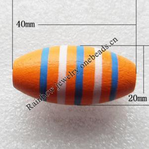 Wooden Jewelery Beads, Oval 40x20mm Hole:4mm, Sold by PC