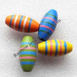 Wooden Jewelery Beads, Mix Color Oval 40x20mm Hole:4mm, Sold by Group