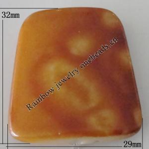 Imitation Ceramics Acrylic Beads, Trapezium 32x29mm Hole:3mm, Sold by Bag