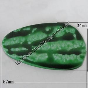 Imitation Ceramics Acrylic Beads, 57x34mm Hole:3.5mm, Sold by Bag