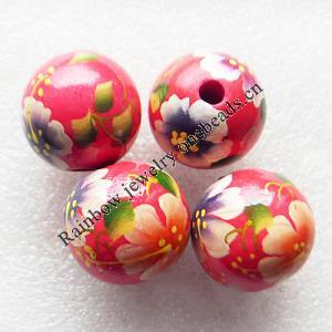 Wooden Jewelery Beads, Round 24mm Hole:4mm, Sold by PC
