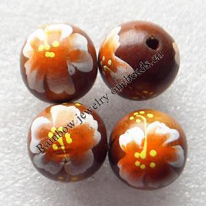 Wooden Jewelery Beads, Round 24mm Hole:4mm, Sold by PC