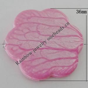 Watermark Acrylic Beads, Flower 36mm Hole:3mm, Sold by Bag 