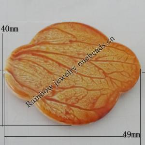 Watermark Acrylic Beads, 49x40mm Hole:3.5mm, Sold by Bag 