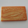 Watermark Acrylic Beads, Rectangle 49x30mm Hole:2.5mm, Sold by Bag 