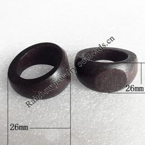 Wooden Finger Ring, 26mm Hole:17-19mm, Sold by Pc