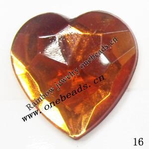 Taiwan Acrylic Cabochons,Faceted Heart 16mm,Sold by Bag