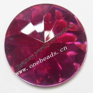 Taiwan Acrylic Cabochons,Faceted Flat Round 30mm,Sold by Bag