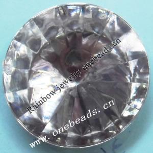 Taiwan Acrylic Cabochons,Faceted Flat Round 25mm,Sold by Bag