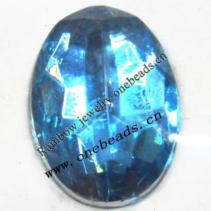 Taiwan Acrylic Cabochons,Faceted Flat Oval 18x25mm,Sold by Bag