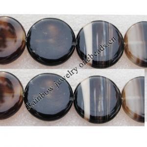 Gemstone beads, Agate(dyed), Flat Round 26mm Hole:2.5mm, Sold per 16-inch strand