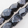 Gemstone beads, Agate(dyed), Polyhedron 17x12mm Hole:2mm, Sold per 16-inch strand