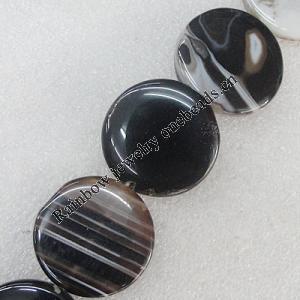 Gemstone beads, Agate(dyed), Flat Round 30mm Hole:2.5mm, Sold per 16-inch strand