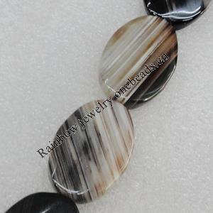 Gemstone beads, Agate(dyed), Flat Oval 31x21mm Hole:2.5mm, Sold per 16-inch strand