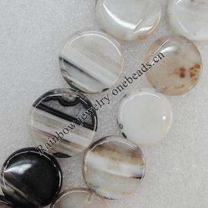 Gemstone beads, Agate(dyed), Flat Round 21mm Hole:2.5mm, Sold per 16-inch strand