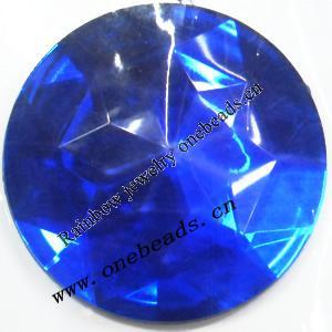 Taiwan Acrylic Cabochons,Faceted Flat Round 52mm,Sold by Bag
