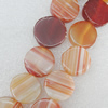 Gemstone beads, Agate(dyed), Flat Round 18mm Hole:2.5mm, Sold per 16-inch strand