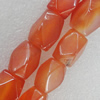 Gemstone beads, Agate(dyed), Polyhedron 17x10mm Hole:2.5mm, Sold per 16-inch strand
