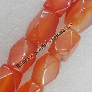 Gemstone beads, Agate(dyed), Polyhedron 17x10mm Hole:2.5mm, Sold per 16-inch strand