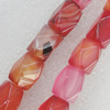 Gemstone beads, Agate(dyed), Polyhedron 16x11mm Hole:3mm, Sold per 16-inch strand