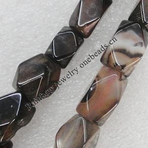 Gemstone beads, Agate(dyed), Polyhedron 16x10mm Hole:3mm, Sold per 16-inch strand
