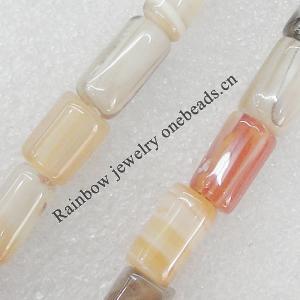 Gemstone beads, Agate(dyed), Column 13x8mm Hole:2.5mm, Sold per 16-inch strand